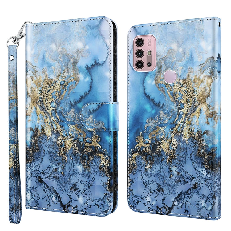 Modello di pittura 3D TPU + custodia per telefono in pelle PU, For Motorola Moto G22, For Motorola Moto G30 / G20 / G10