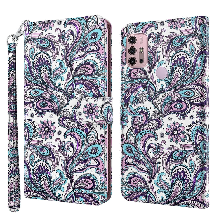 Modello di pittura 3D TPU + custodia per telefono in pelle PU, For Motorola Moto G22, For Motorola Moto G30 / G20 / G10