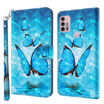 Modello di pittura 3D TPU + custodia per telefono in pelle PU, For Motorola Moto G22, For Motorola Moto G30 / G20 / G10