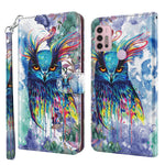 Modello di pittura 3D TPU + custodia per telefono in pelle PU, For Motorola Moto G22, For Motorola Moto G30 / G20 / G10