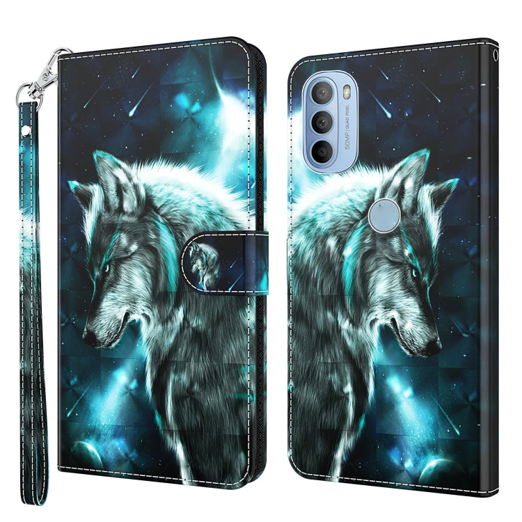 Modello di pittura 3D TPU + custodia per telefono in pelle PU, For Motorola Moto G31 / G41, For Motorola Moto G50
