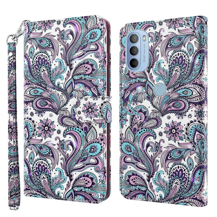 Modello di pittura 3D TPU + custodia per telefono in pelle PU, For Motorola Moto G31 / G41, For Motorola Moto G50
