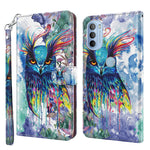 Modello di pittura 3D TPU + custodia per telefono in pelle PU, For Motorola Moto G31 / G41, For Motorola Moto G50