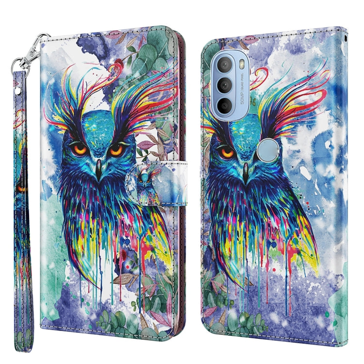 Modello di pittura 3D TPU + custodia per telefono in pelle PU, For Motorola Moto G31 / G41, For Motorola Moto G50