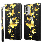 Modello di pittura 3D TPU + custodia per telefono in pelle PU, For Motorola Moto G51 5G, For Motorola Moto G60
