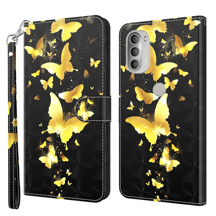 Modello di pittura 3D TPU + custodia per telefono in pelle PU, For Motorola Moto G51 5G, For Motorola Moto G60