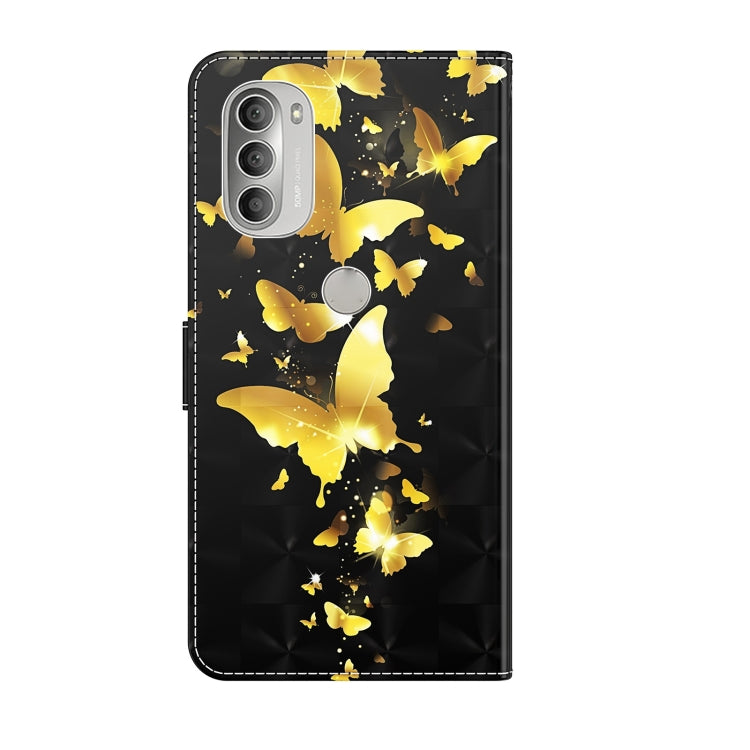 Modello di pittura 3D TPU + custodia per telefono in pelle PU, For Motorola Moto G51 5G, For Motorola Moto G60