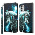Modello di pittura 3D TPU + custodia per telefono in pelle PU, For Motorola Moto G51 5G, For Motorola Moto G60