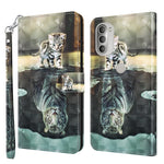 Modello di pittura 3D TPU + custodia per telefono in pelle PU, For Motorola Moto G51 5G, For Motorola Moto G60