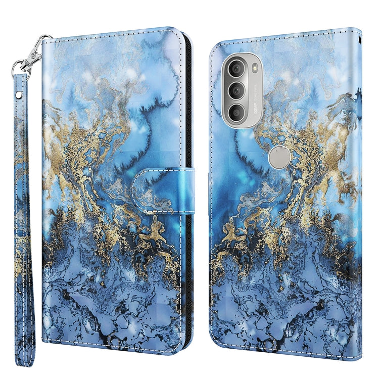 Modello di pittura 3D TPU + custodia per telefono in pelle PU, For Motorola Moto G51 5G, For Motorola Moto G60