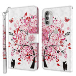 Modello di pittura 3D TPU + custodia per telefono in pelle PU, For Motorola Moto G51 5G, For Motorola Moto G60