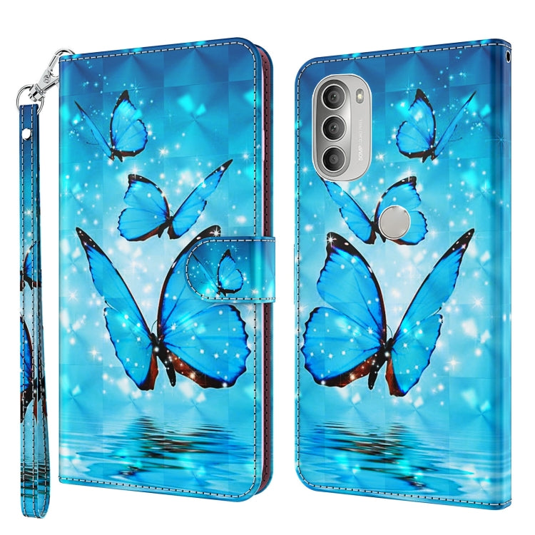 Modello di pittura 3D TPU + custodia per telefono in pelle PU, For Motorola Moto G51 5G, For Motorola Moto G60
