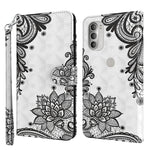 Modello di pittura 3D TPU + custodia per telefono in pelle PU, For Motorola Moto G51 5G, For Motorola Moto G60