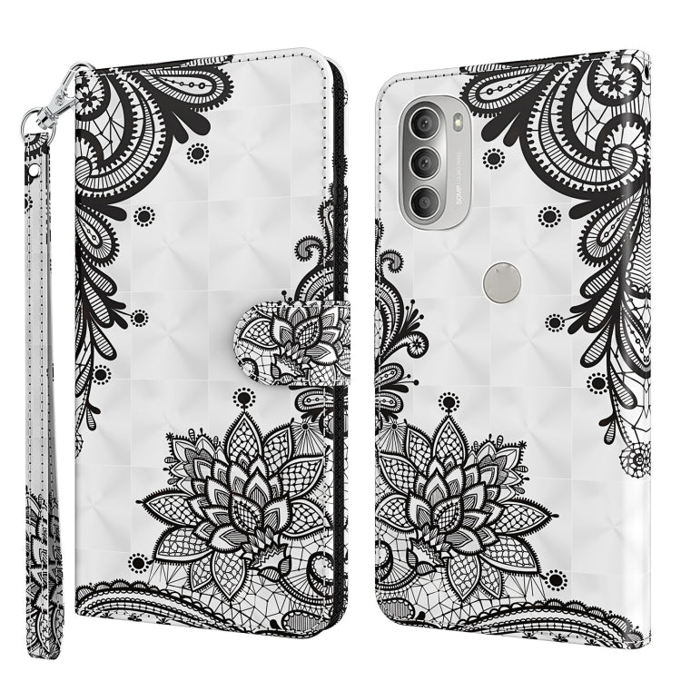 Modello di pittura 3D TPU + custodia per telefono in pelle PU, For Motorola Moto G51 5G, For Motorola Moto G60