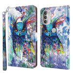 Modello di pittura 3D TPU + custodia per telefono in pelle PU, For Motorola Moto G51 5G, For Motorola Moto G60