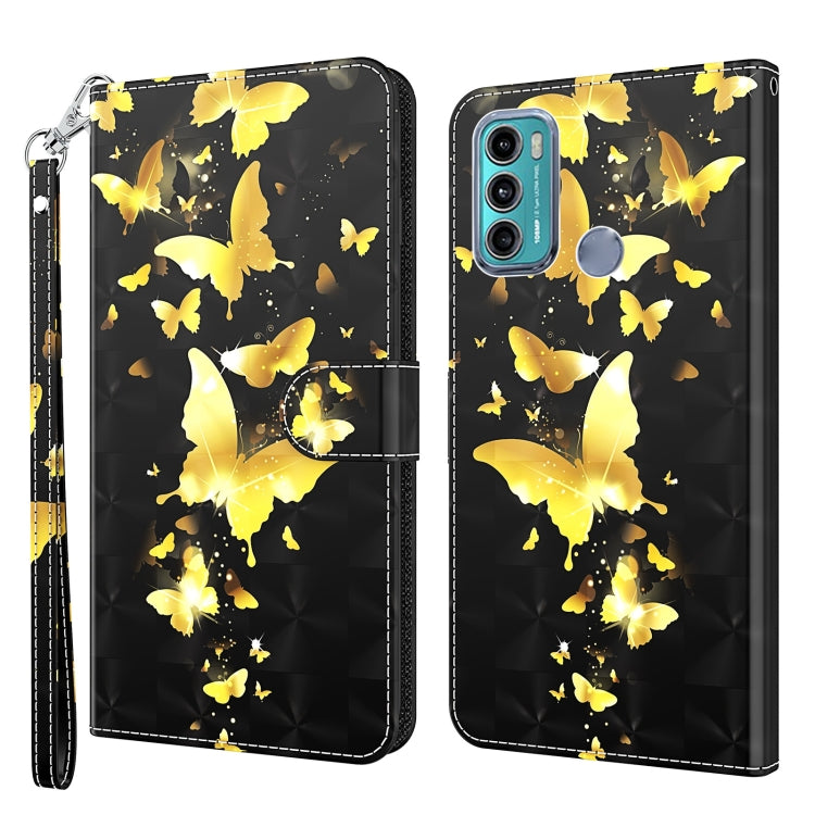 Modello di pittura 3D TPU + custodia per telefono in pelle PU, For Motorola Moto G51 5G, For Motorola Moto G60