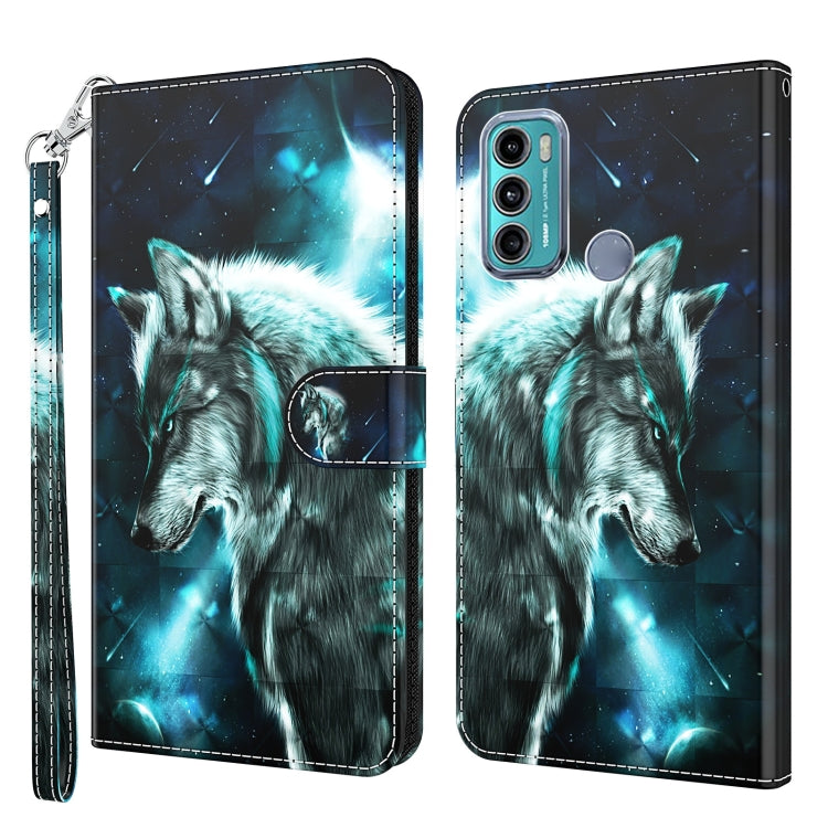 Modello di pittura 3D TPU + custodia per telefono in pelle PU, For Motorola Moto G51 5G, For Motorola Moto G60