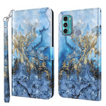 Modello di pittura 3D TPU + custodia per telefono in pelle PU, For Motorola Moto G51 5G, For Motorola Moto G60