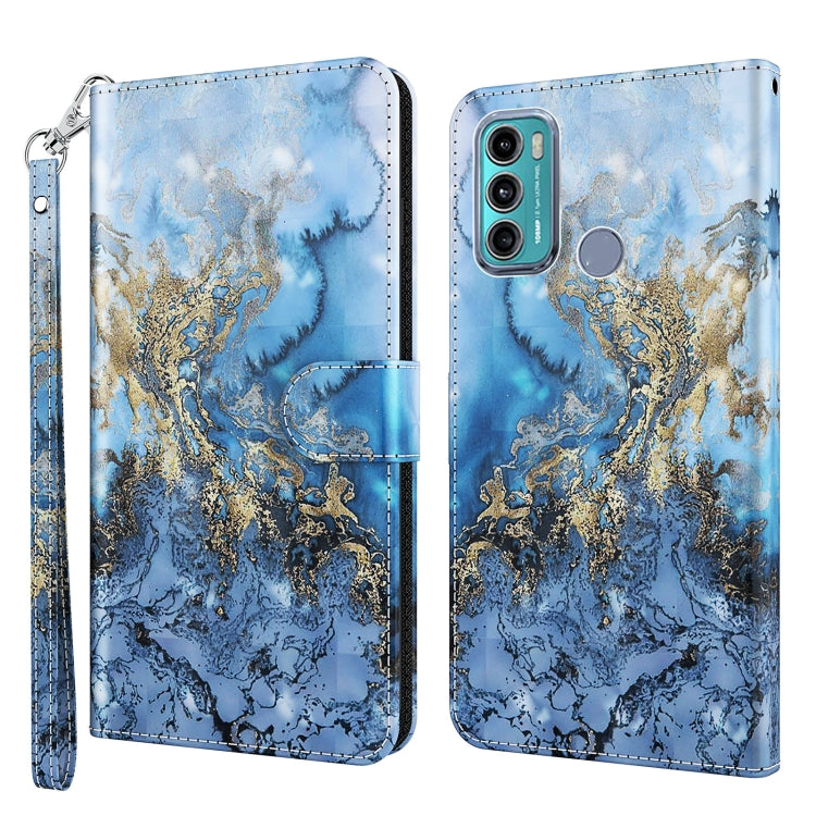 Modello di pittura 3D TPU + custodia per telefono in pelle PU, For Motorola Moto G51 5G, For Motorola Moto G60
