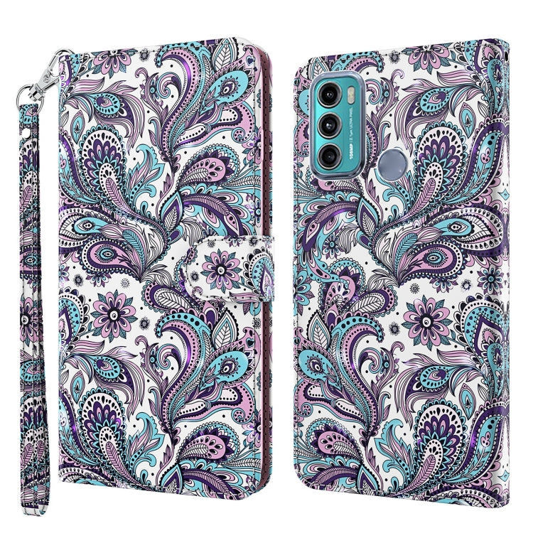 Modello di pittura 3D TPU + custodia per telefono in pelle PU, For Motorola Moto G51 5G, For Motorola Moto G60