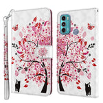 Modello di pittura 3D TPU + custodia per telefono in pelle PU, For Motorola Moto G51 5G, For Motorola Moto G60