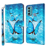 Modello di pittura 3D TPU + custodia per telefono in pelle PU, For Motorola Moto G51 5G, For Motorola Moto G60