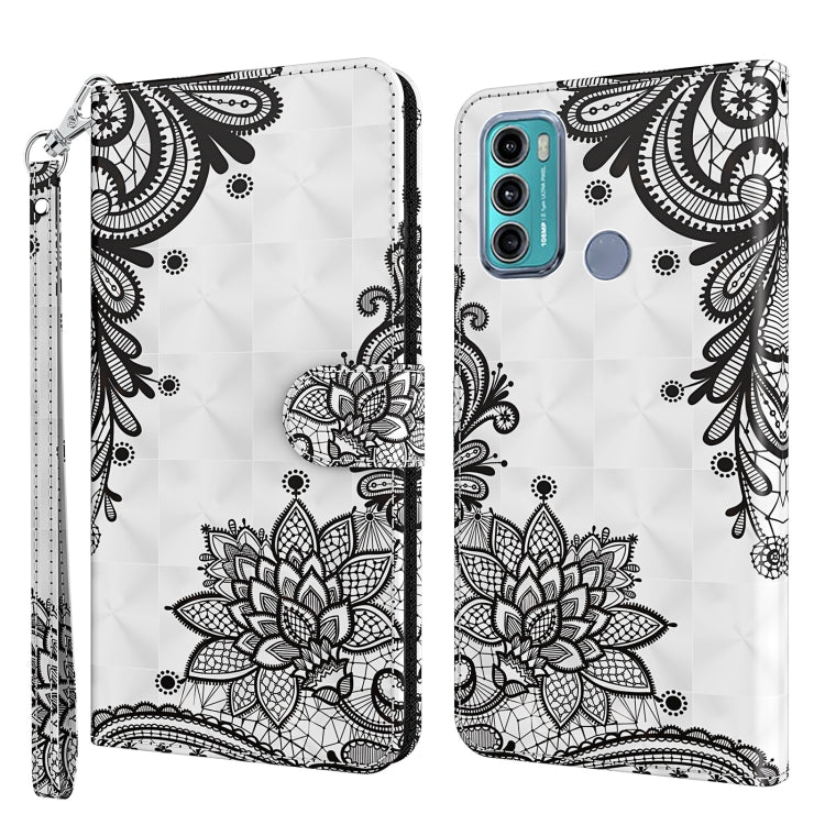 Modello di pittura 3D TPU + custodia per telefono in pelle PU, For Motorola Moto G51 5G, For Motorola Moto G60