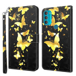 Modello di pittura 3D TPU + custodia per telefono in pelle PU, For Motorola Moto G71 5G