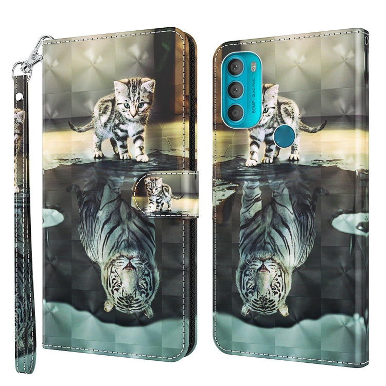 Modello di pittura 3D TPU + custodia per telefono in pelle PU, For Motorola Moto G71 5G