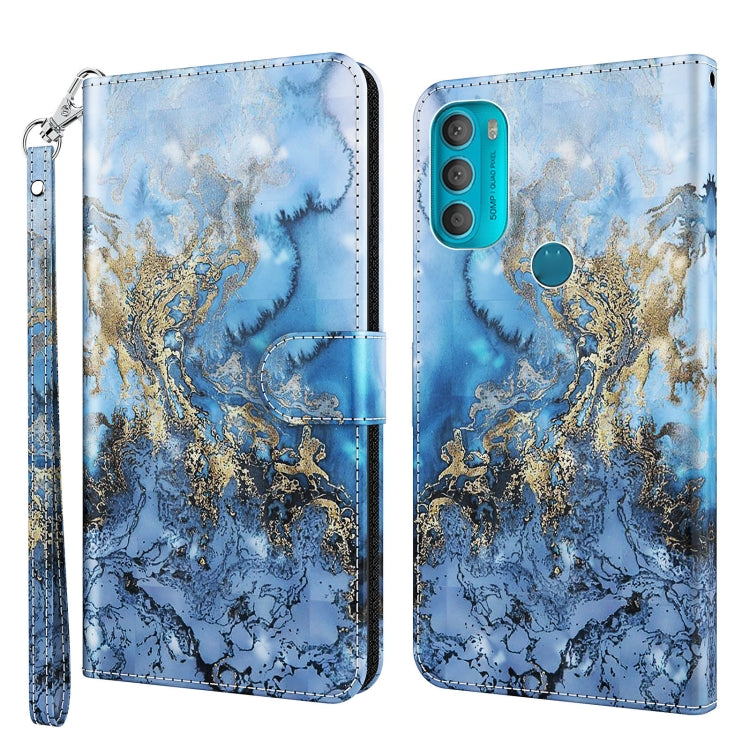 Modello di pittura 3D TPU + custodia per telefono in pelle PU, For Motorola Moto G71 5G