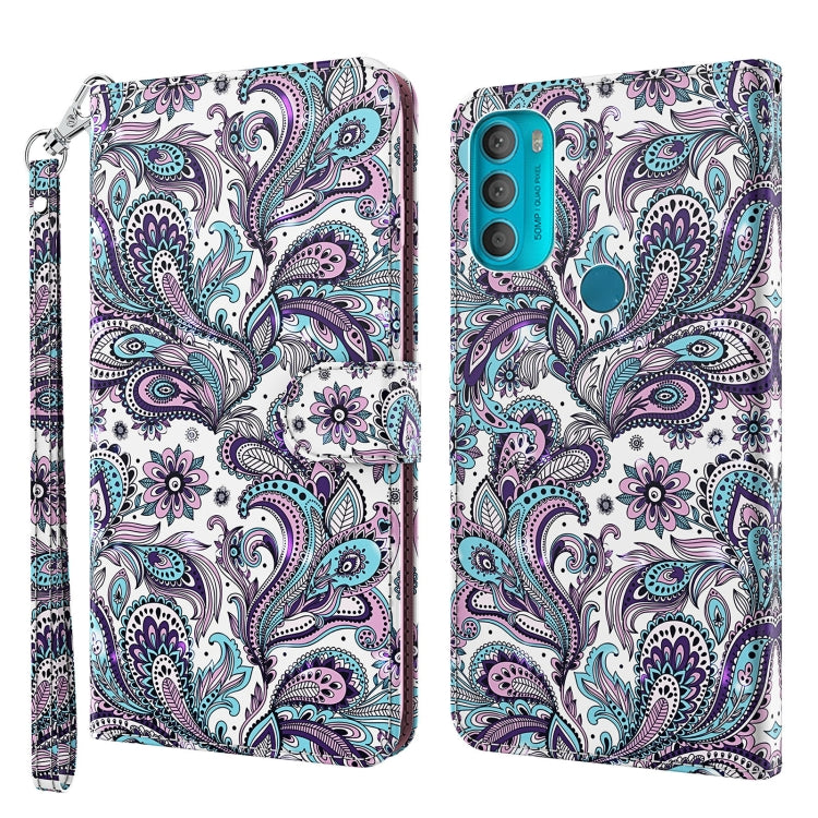 Modello di pittura 3D TPU + custodia per telefono in pelle PU, For Motorola Moto G71 5G
