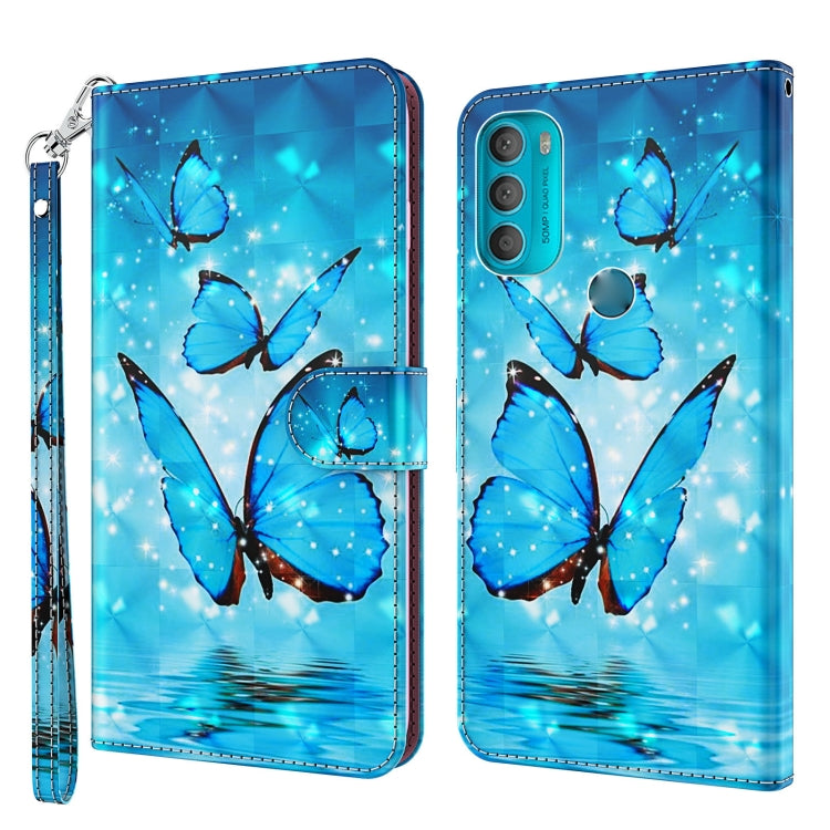 Modello di pittura 3D TPU + custodia per telefono in pelle PU, For Motorola Moto G71 5G