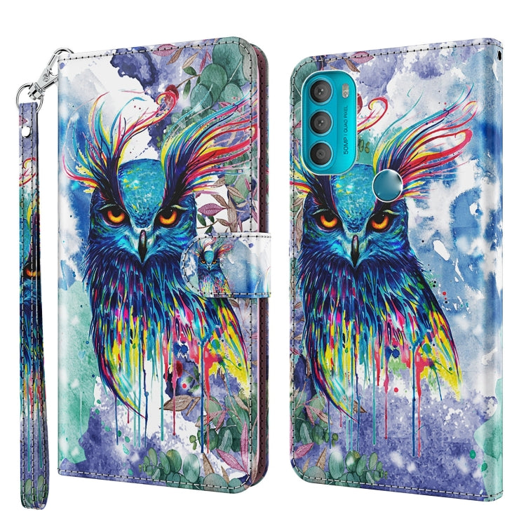 Modello di pittura 3D TPU + custodia per telefono in pelle PU, For Motorola Moto G71 5G