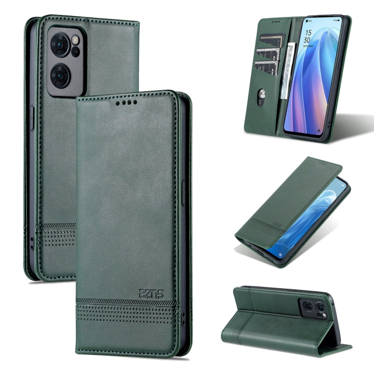 AZNS Custodia per telefono in pelle a conchiglia con struttura in vitello magnetico, For OPPO Reno7 Global, For Honor 60 SE, For Samsung Galaxy A73 5G, For Xiaomi 12 / 12X