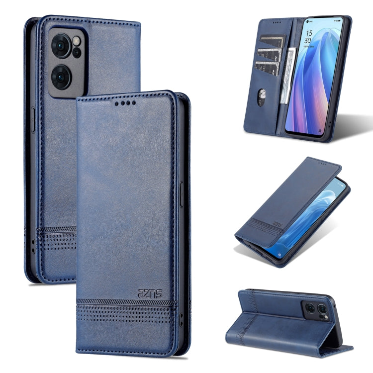 AZNS Custodia per telefono in pelle a conchiglia con struttura in vitello magnetico, For OPPO Reno7 Global, For Honor 60 SE, For Samsung Galaxy A73 5G, For Xiaomi 12 / 12X