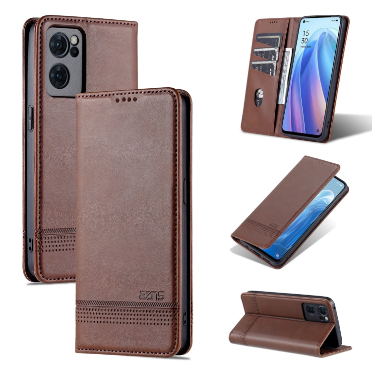 AZNS Custodia per telefono in pelle a conchiglia con struttura in vitello magnetico, For OPPO Reno7 Global, For Honor 60 SE, For Samsung Galaxy A73 5G, For Xiaomi 12 / 12X