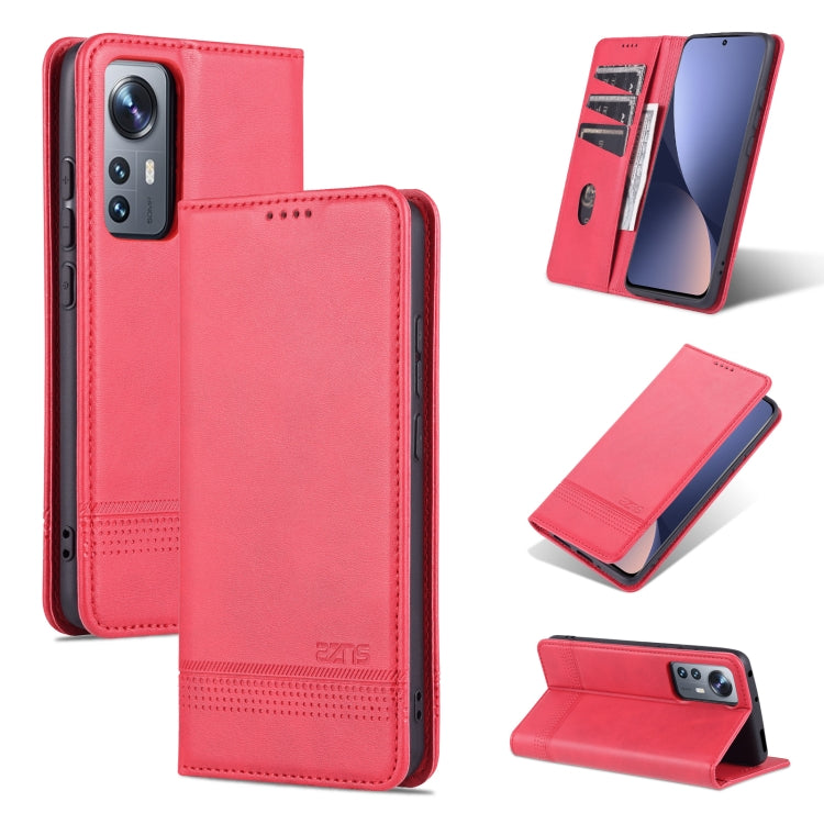 AZNS Custodia per telefono in pelle a conchiglia con struttura in vitello magnetico, For OPPO Reno7 Global, For Honor 60 SE, For Samsung Galaxy A73 5G, For Xiaomi 12 / 12X