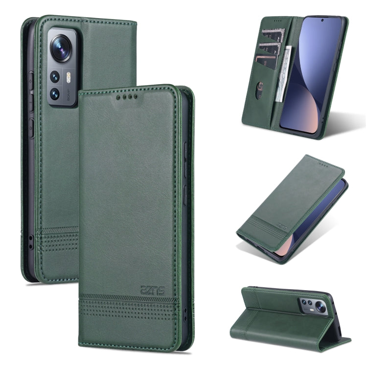 AZNS Custodia per telefono in pelle a conchiglia con struttura in vitello magnetico, For OPPO Reno7 Global, For Honor 60 SE, For Samsung Galaxy A73 5G, For Xiaomi 12 / 12X