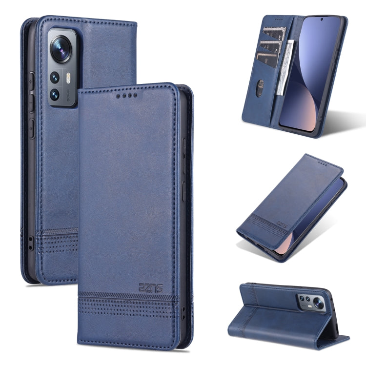 AZNS Custodia per telefono in pelle a conchiglia con struttura in vitello magnetico, For OPPO Reno7 Global, For Honor 60 SE, For Samsung Galaxy A73 5G, For Xiaomi 12 / 12X