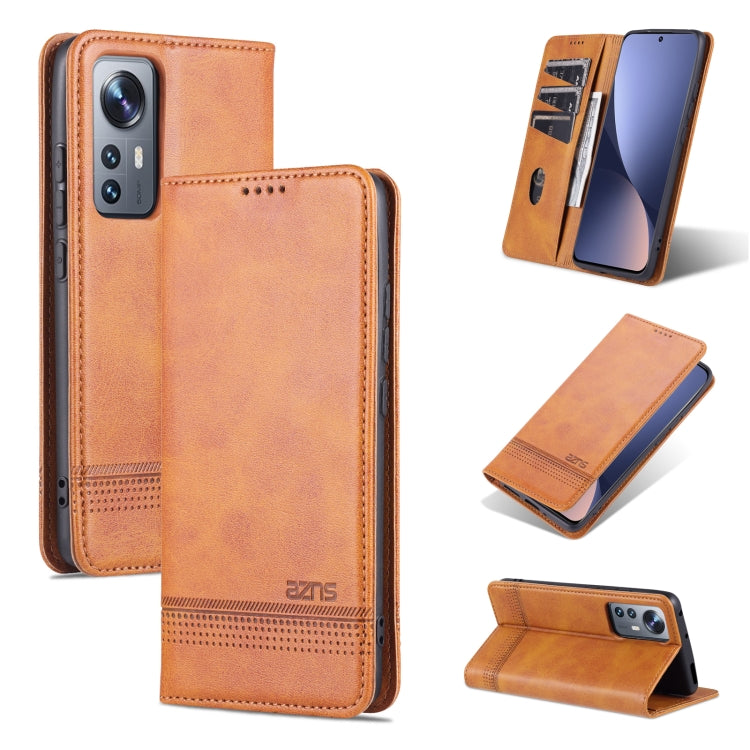 AZNS Custodia per telefono in pelle a conchiglia con struttura in vitello magnetico, For OPPO Reno7 Global, For Honor 60 SE, For Samsung Galaxy A73 5G, For Xiaomi 12 / 12X