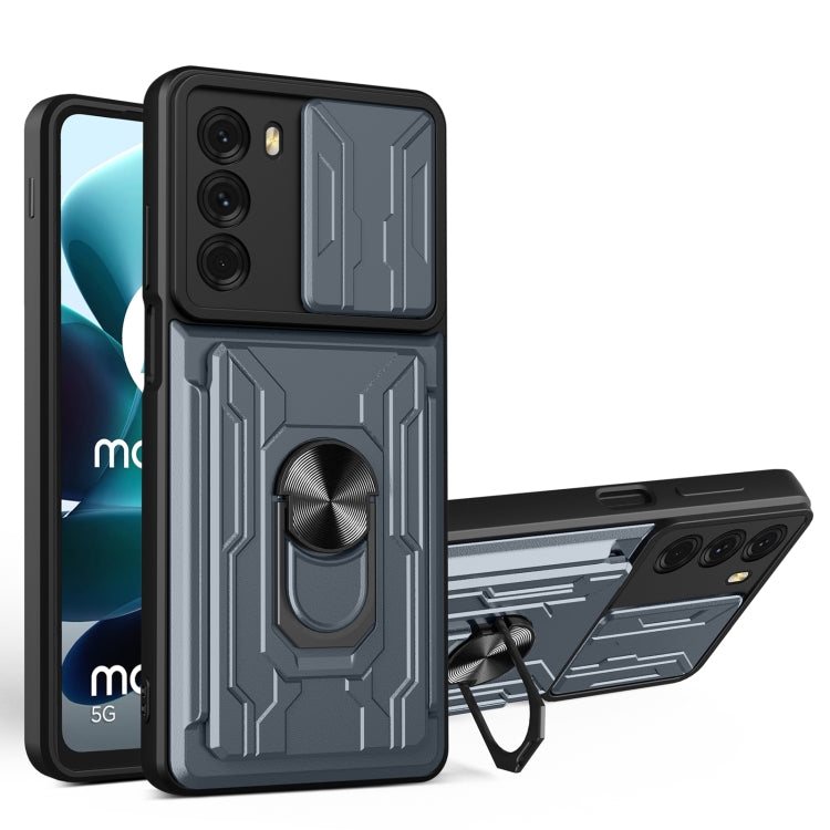 Custodia per telefono scorrevole Camshield TPU + PC con slot per schede, For Motorola Moto G200 5G / Edge S30