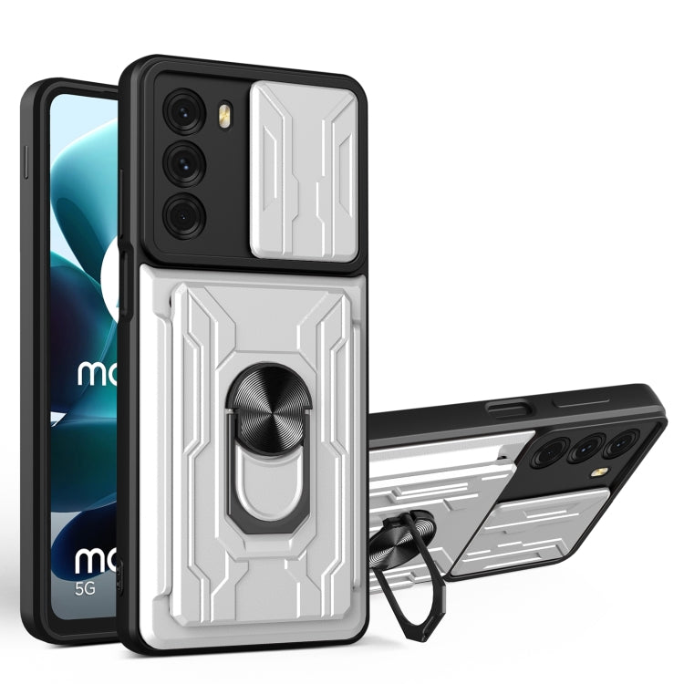 Custodia per telefono scorrevole Camshield TPU + PC con slot per schede, For Motorola Moto G200 5G / Edge S30