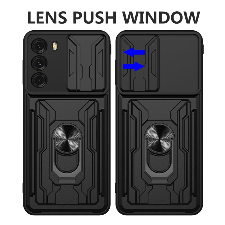Custodia per telefono scorrevole Camshield TPU + PC con slot per schede, For Motorola Moto G200 5G / Edge S30