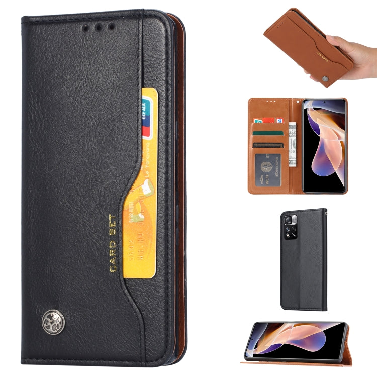 Custodia in pelle a vibrazione orizzontale con struttura della pelle impastata, For Xiaomi Redmi Note 11 Pro 4G Global, For Xiaomi Redmi Note 11S / Note 11 4G Global