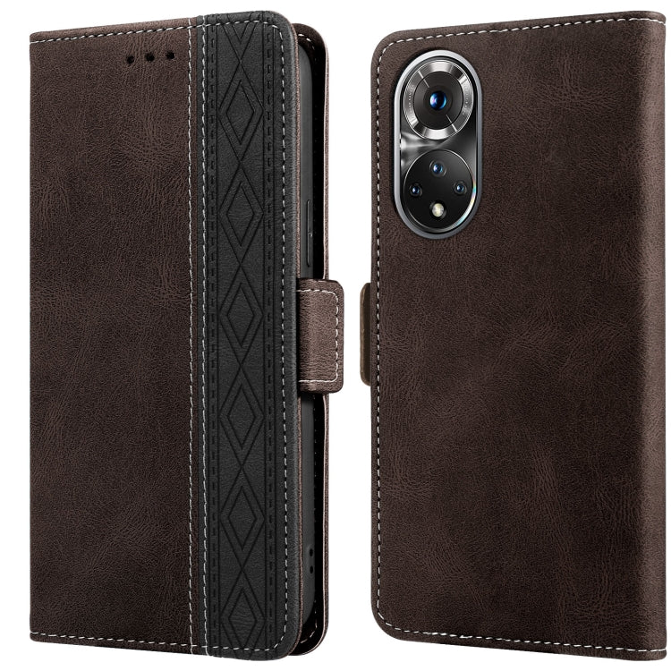 Custodia per telefono in pelle RFID magnetica laterale con cuciture, For Huawei P smart 2019, For Huawei P smart 2021, For Huawei P30 Lite, For Huawei Y6 2019, For Huawei Y7 2019, For Honor 50