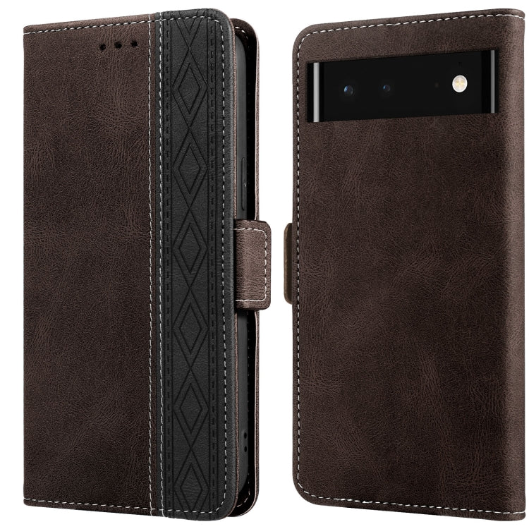 Custodia per telefono in pelle RFID magnetica laterale con cuciture, For Google Pixel 6, For Sony Xperia 10 III, For Huawei P smart Z