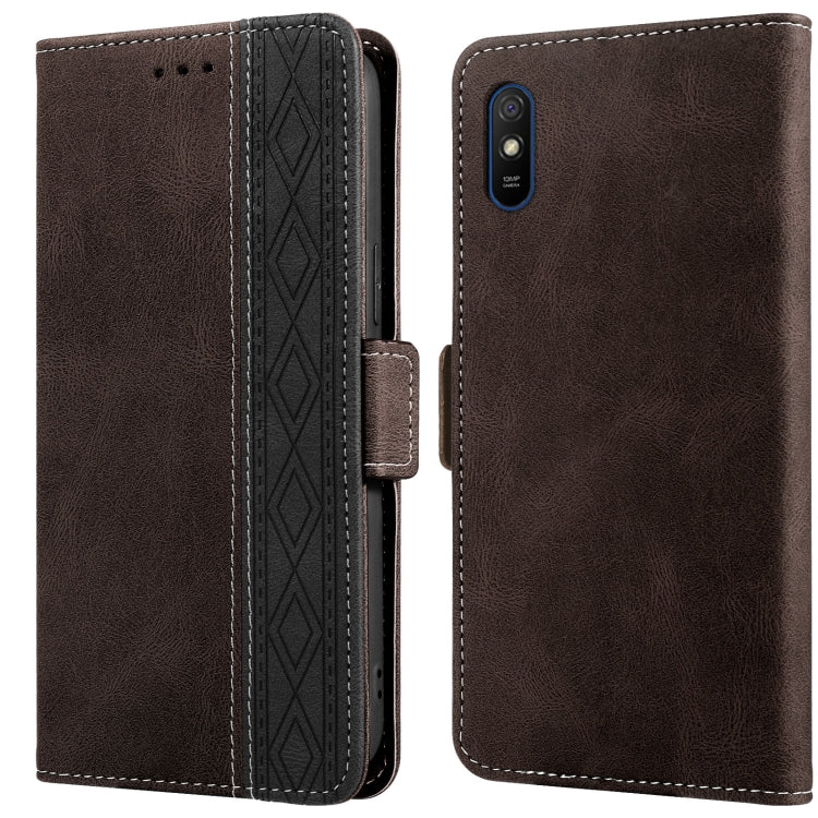 Custodia per telefono in pelle RFID magnetica laterale con cuciture, For Xiaomi Redmi 9, For Xiaomi Redmi 9A, For Xiaomi Redmi 9C, For Xiaomi Redmi 9T, For Xiaomi Redmi Note 9 Pro 4G / 9S, For Xiaomi Redmi Note 9 / 10X