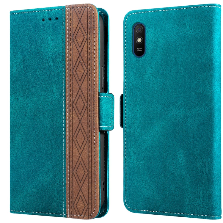 Custodia per telefono in pelle RFID magnetica laterale con cuciture, For Xiaomi Redmi 9, For Xiaomi Redmi 9A, For Xiaomi Redmi 9C, For Xiaomi Redmi 9T, For Xiaomi Redmi Note 9 Pro 4G / 9S, For Xiaomi Redmi Note 9 / 10X
