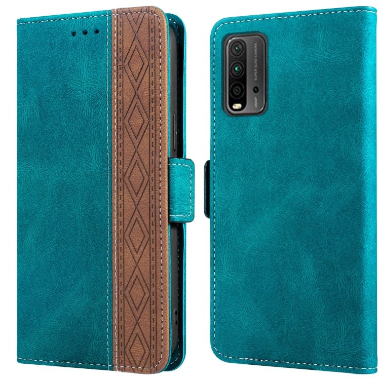 Custodia per telefono in pelle RFID magnetica laterale con cuciture, For Xiaomi Redmi 9, For Xiaomi Redmi 9A, For Xiaomi Redmi 9C, For Xiaomi Redmi 9T, For Xiaomi Redmi Note 9 Pro 4G / 9S, For Xiaomi Redmi Note 9 / 10X
