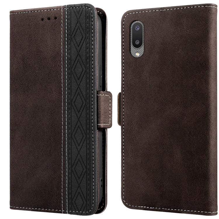 Custodia per telefono in pelle RFID magnetica laterale con cuciture, For Samsung Galaxy A02, For Samsung Galaxy A02s, For Samsung Galaxy A03s 166mm, For Samsung Galaxy A12 5G, For Samsung Galaxy A13 4G, For Samsung Galaxy A13 5G